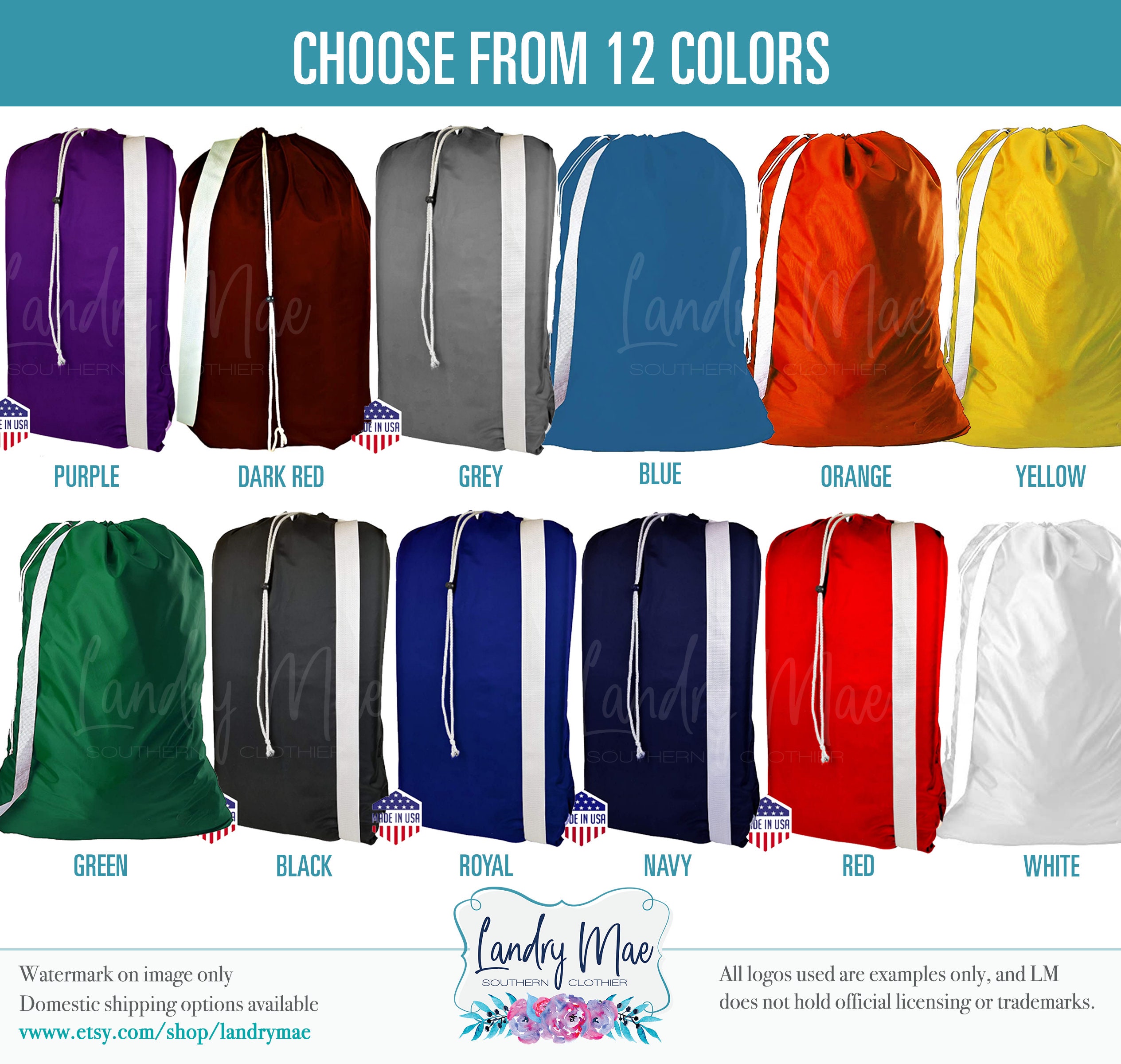 Collegiate Laundry Bags / Personalized Senior Gift / College Student