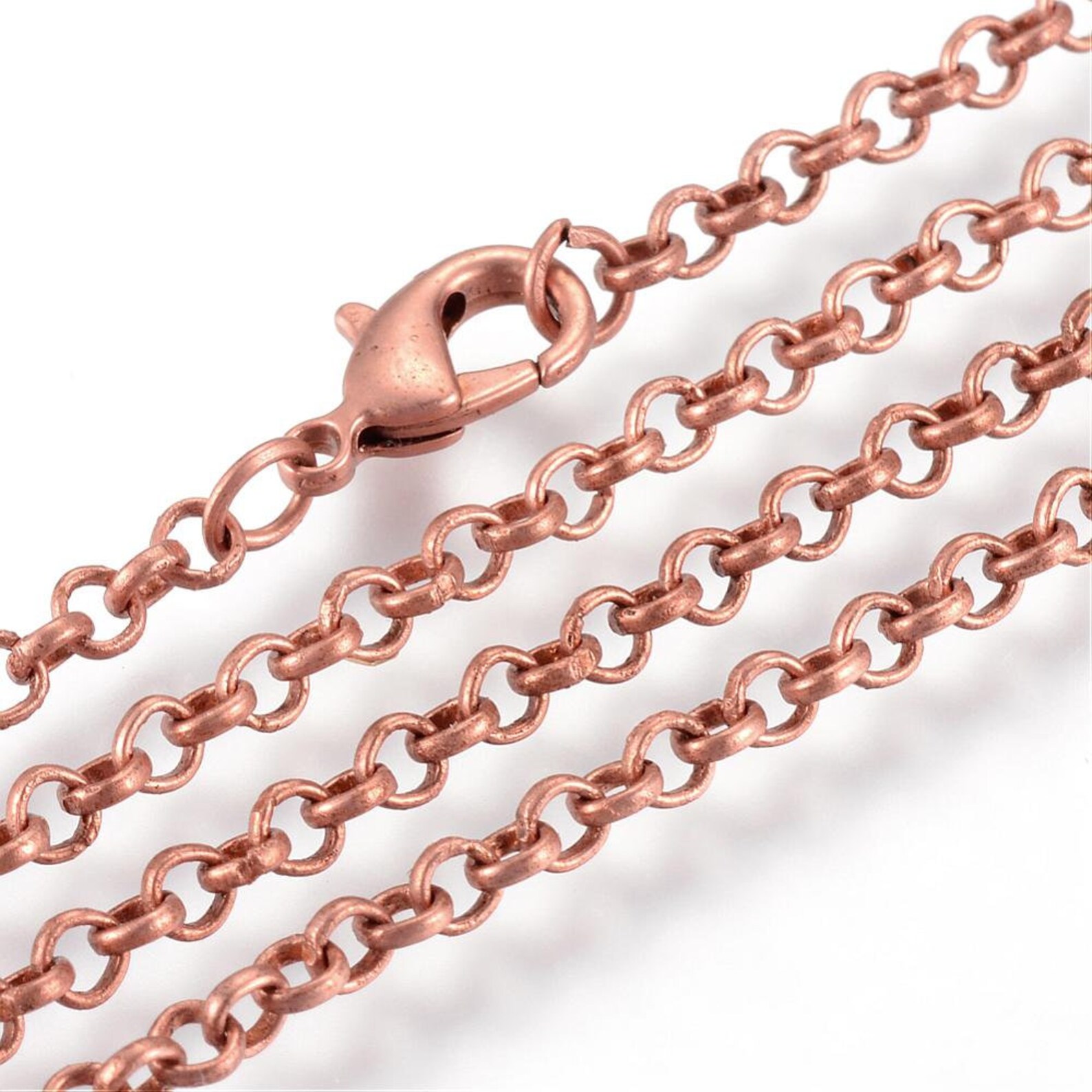 Non Allergic Premium Quality Copper Chain Necklace With Clasp Etsy