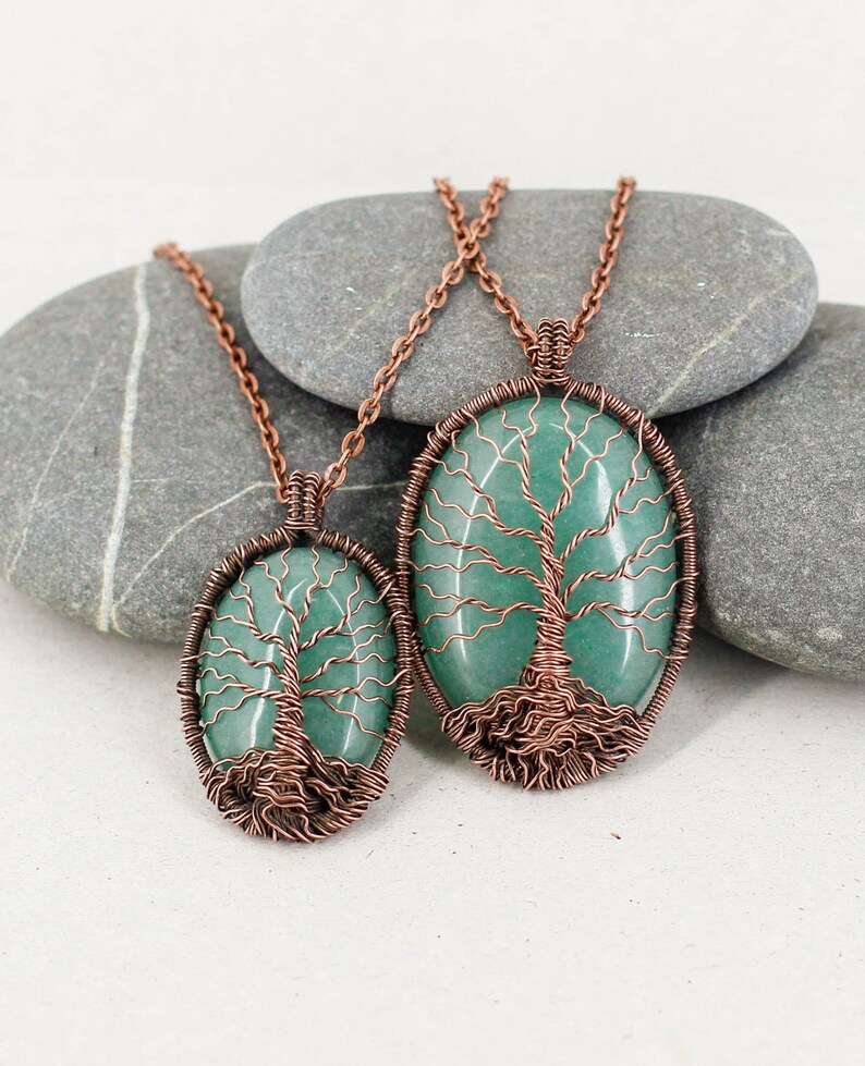 Sage green jewelry Matching necklaces Couples gift Copper Etsy