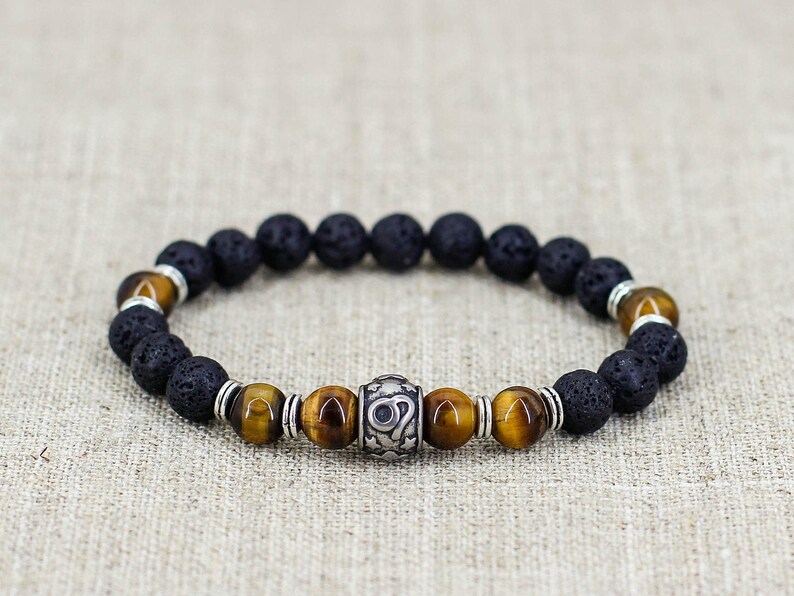 Tiger Eye Bracelet Mens Bracelet Mens Jewelry Leo Zodiac Etsy