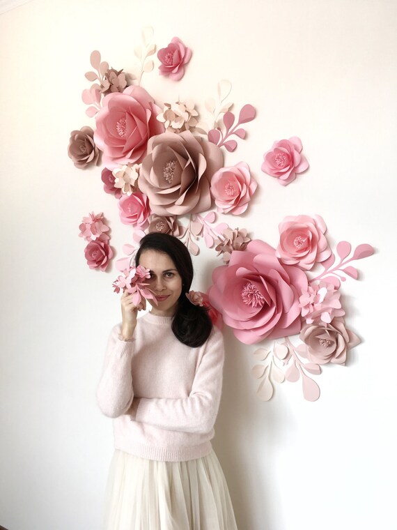 paper flower wall paper flower backdrop wedding wall wedding backdrop large paper flowers paper wedding code 130 etsy paper flower backdrop