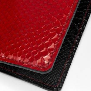 Leather Passport Cover Exotic Red Personalized Handmade / with Alligator leather / Luxury Gift, passport cover sleeve holder, Travel gift