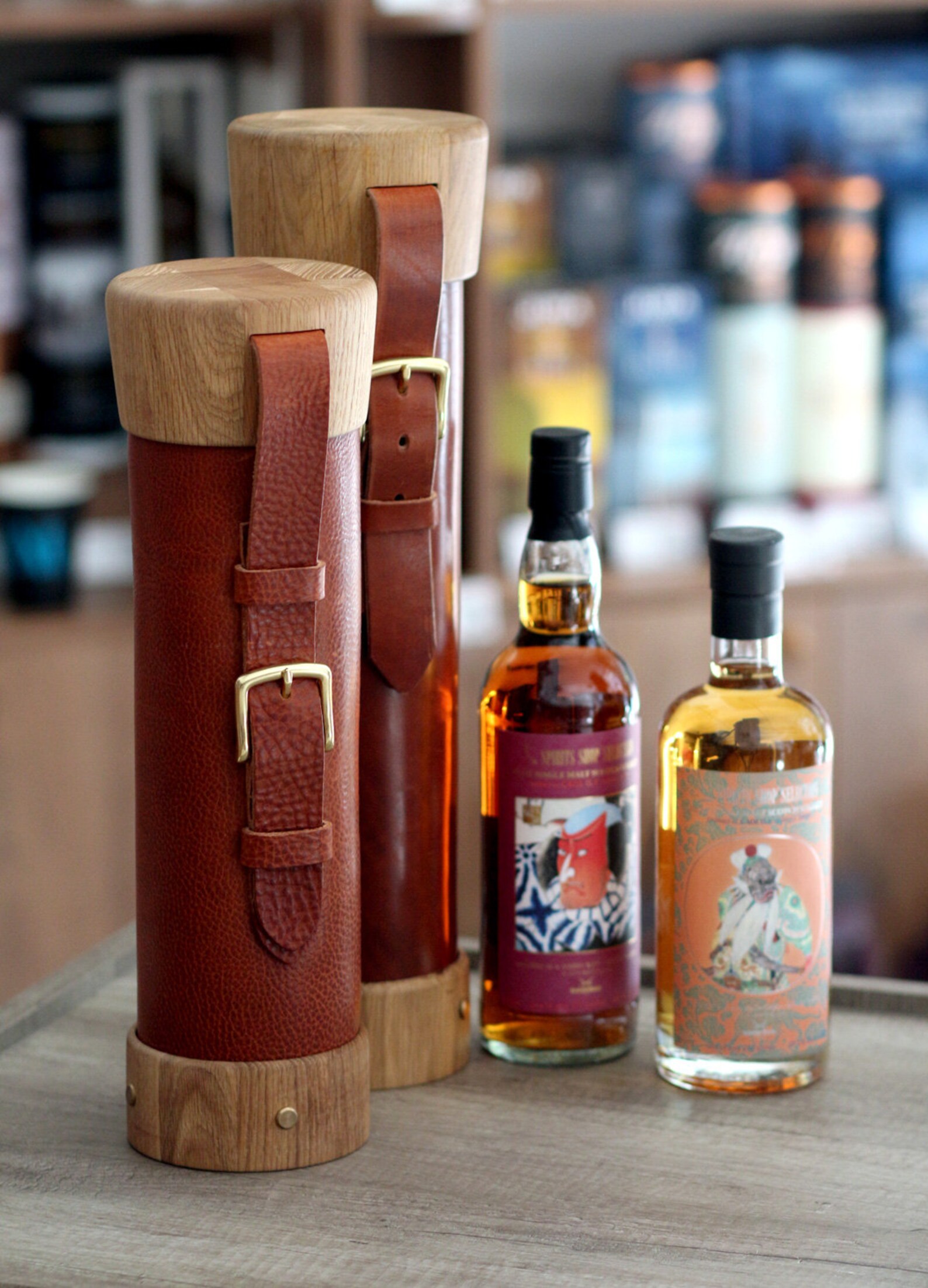 Leather bottle case / Whiskey Wine holder / Wine bottle Etsy