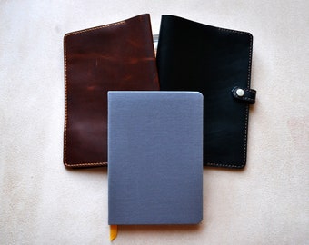 Baron Fig Confidant leather cover | Snap closure, all sizes, 2 Horween leather colours | Notebook leather cover | Journal leather refillable