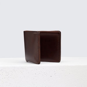 Cartera Horween en piel Chromexcel Marrón / Bifold fabricada en una sola pieza de piel / para hasta 16 tarjetas y efectivo / hecha a mano Arpa imagen 4
