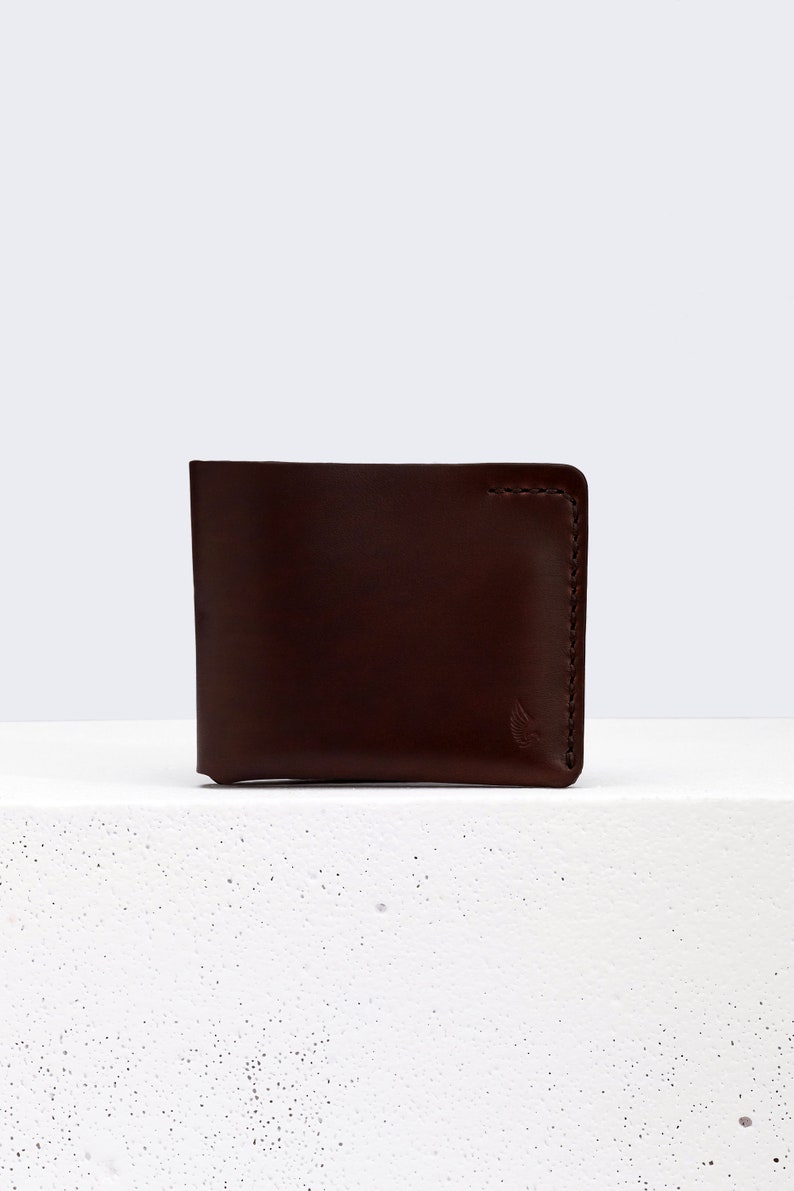 Cartera Horween en piel Chromexcel Marrón / Bifold fabricada en una sola pieza de piel / para hasta 16 tarjetas y efectivo / hecha a mano Arpa imagen 3