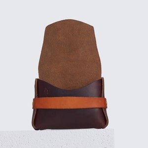 Cartera pequeña de cuero Horween / Estuche burdeos para cualquier cosa / estuche, billetera de bolsillo frontal, monedero / billetera de cuero sin costuras, Era imagen 7