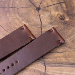 Horween leather watch strap band in Brown Chromexcel / 100% handmade /single layer leather strap /22 mm, 20 mm, 18 mm, 16 mm, 14 , 12 custom image 7