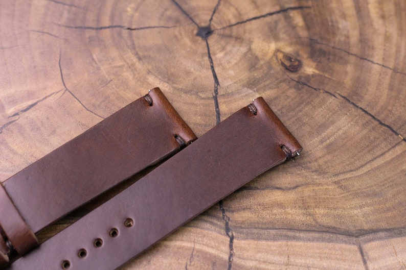 Horween leather watch strap band in Brown Chromexcel / 100% handmade /single layer leather strap /22 mm, 20 mm, 18 mm, 16 mm, 14 , 12 custom image 7