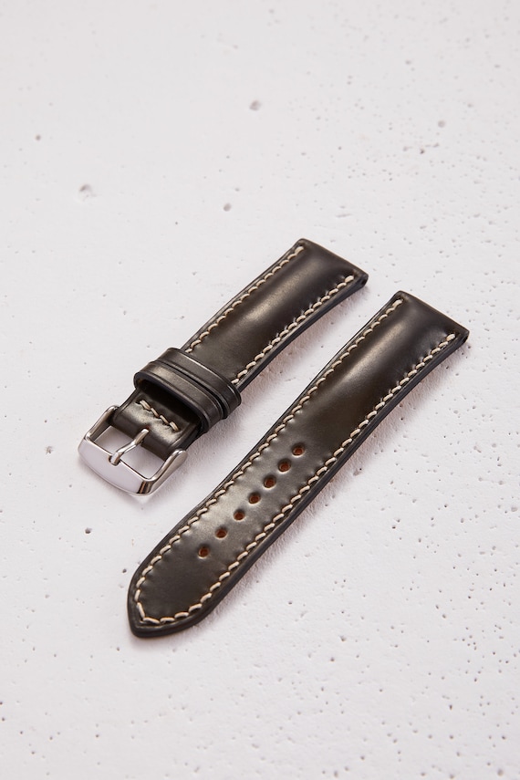 Brown Shell Cordovan Watch Strap Band / Padded Handmade Made From