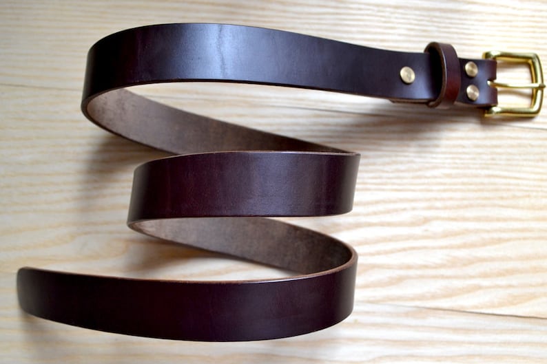 1.5 width Brown Horween Chromexcel leather belt Dark brown color dress belt casual women or men belt image 4