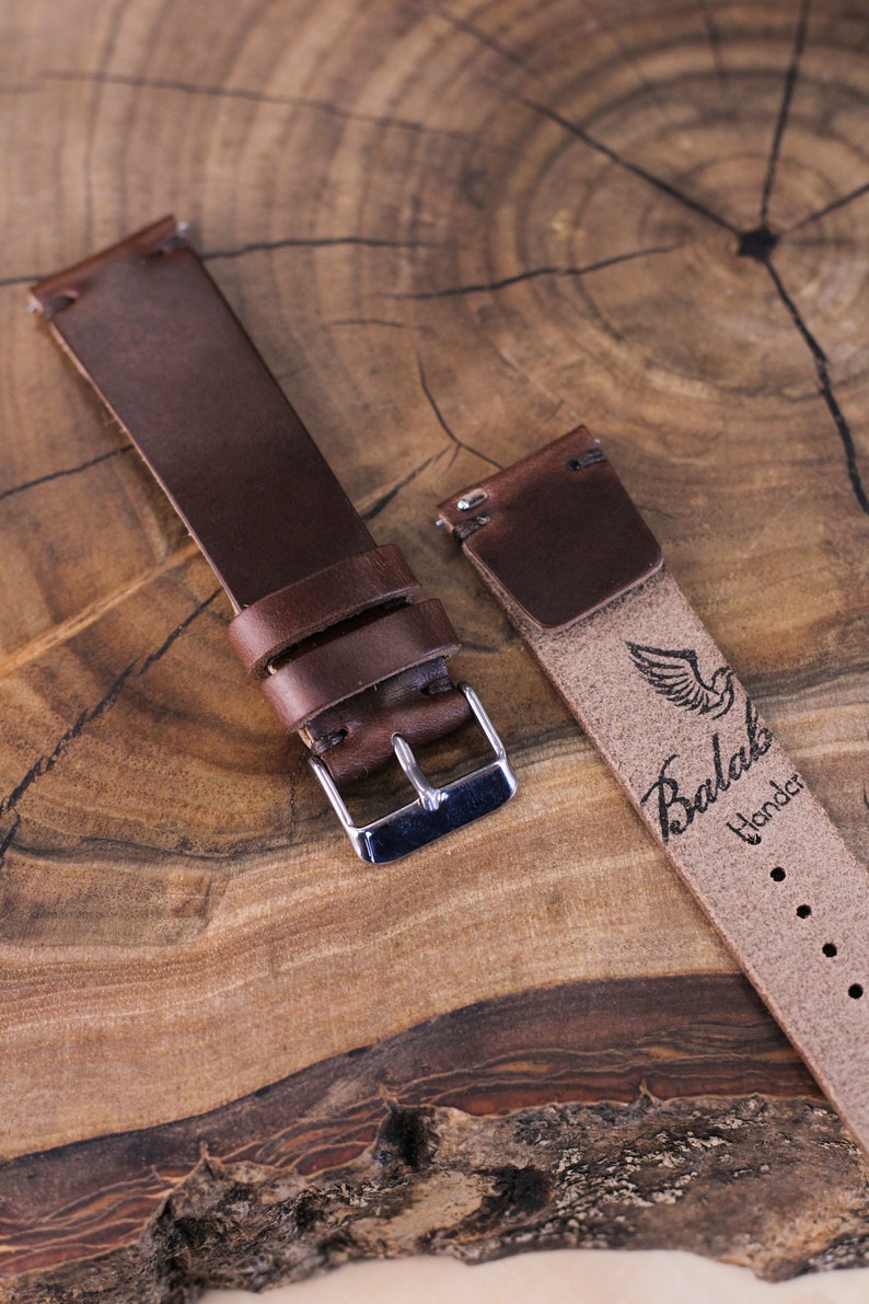 Horween leather watch strap band in Brown Chromexcel / 100% handmade /single layer leather strap /22 mm, 20 mm, 18 mm, 16 mm, 14 , 12 custom 画像 1