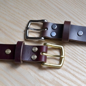 1.5 width Brown Horween Chromexcel leather belt Dark brown color dress belt casual women or men belt image 5