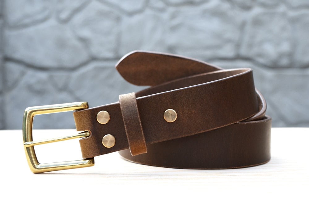 Natural Horween Chromexcel leather belt, 1.25" width