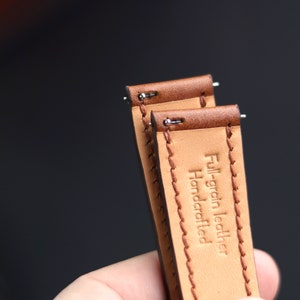 Medium Brown Buttero leather watch strap band, whiskey wheat /100% handmade from full-grain leather / 24 mm, 22 mm, 20 mm, 18 mm custom image 4