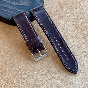 Brown Horween leather watch strap band / 100% handmade from full-grain Horween Chromexcel leather  / 24 mm, 22 mm, 20 mm, 18 mm custom sized