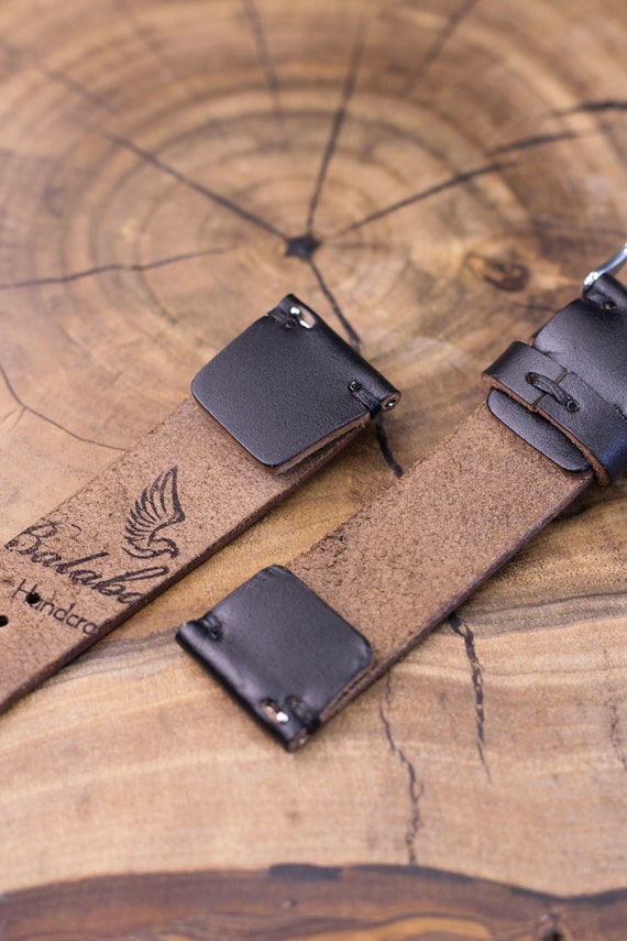 Horween ウォッチストラップバンド ブラッククロムエクセルレザー