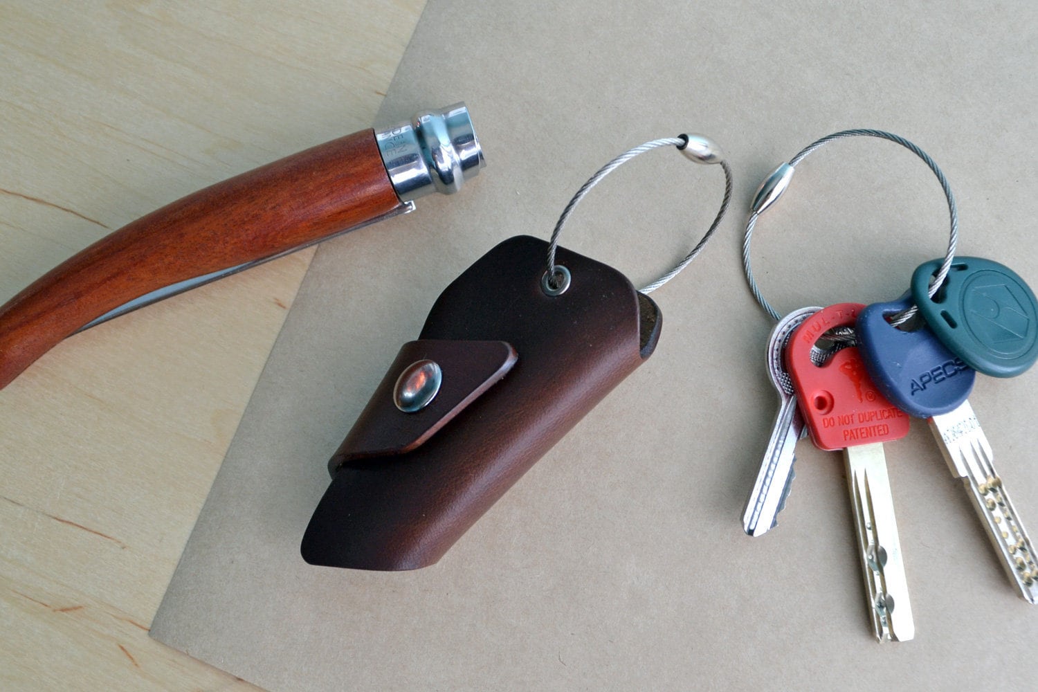 Horween Leather Key Case for up to 8 Keys | Brown Horween Horween Leather Key Case for up to 8 Keys | Brown Horween