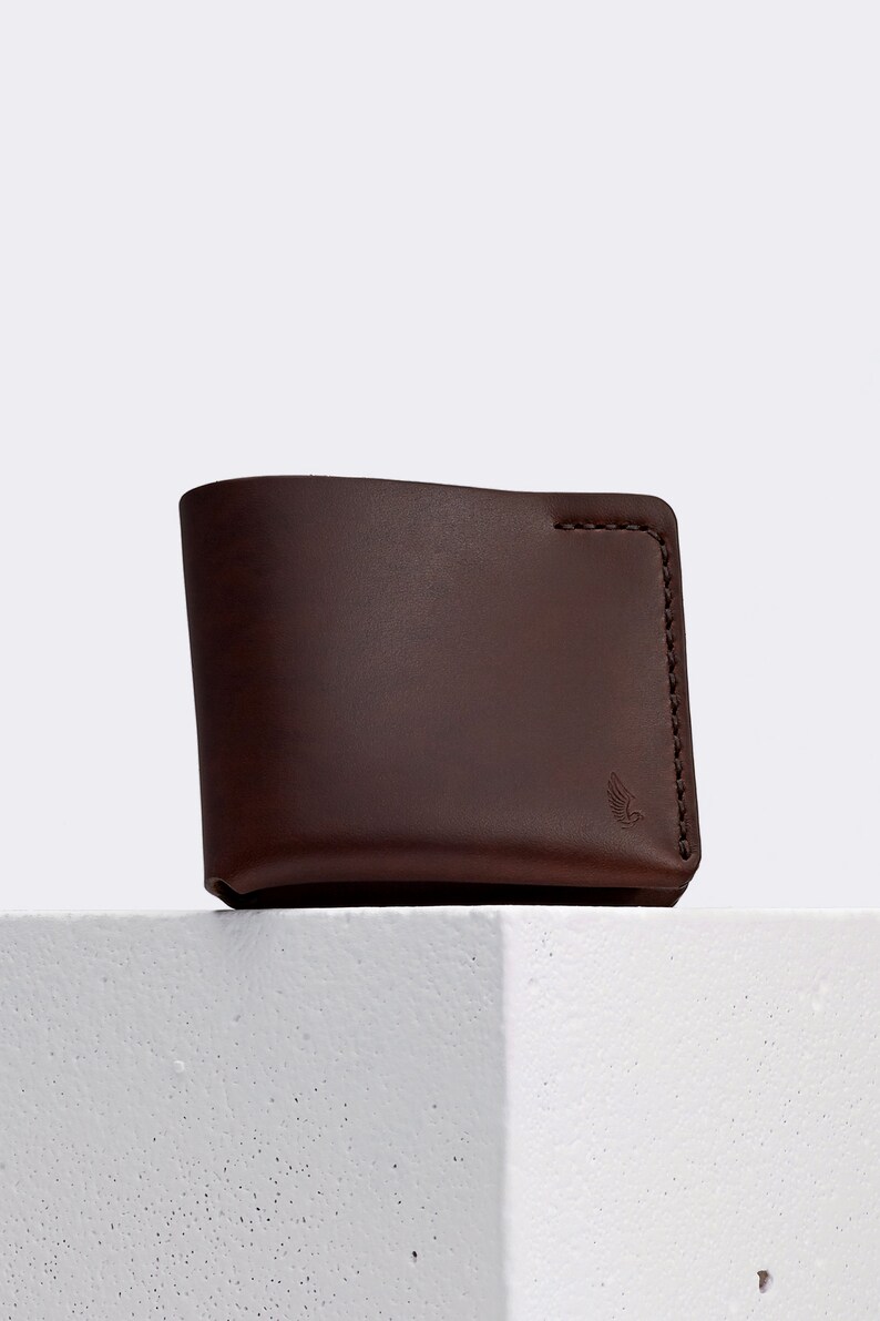 Cartera Horween en piel Chromexcel Marrón / Bifold fabricada en una sola pieza de piel / para hasta 16 tarjetas y efectivo / hecha a mano Arpa imagen 2