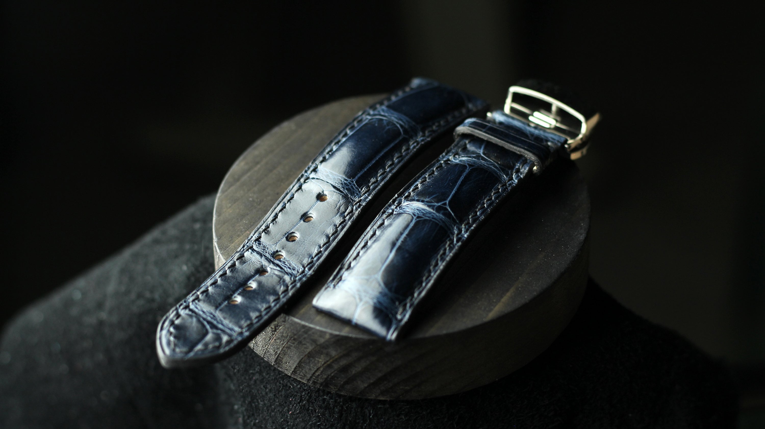 Bracelet Cuir véritable de montre Brun 19 mm