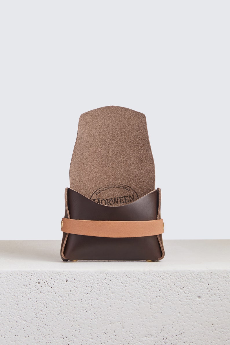 Cartera de cuero Horween para cualquier cosa / Estuche/bolsa pequeña de cuero Chromexcel marrón, billetera de bolsillo frontal, billetera de cuero sin costuras/monedero, Era imagen 5