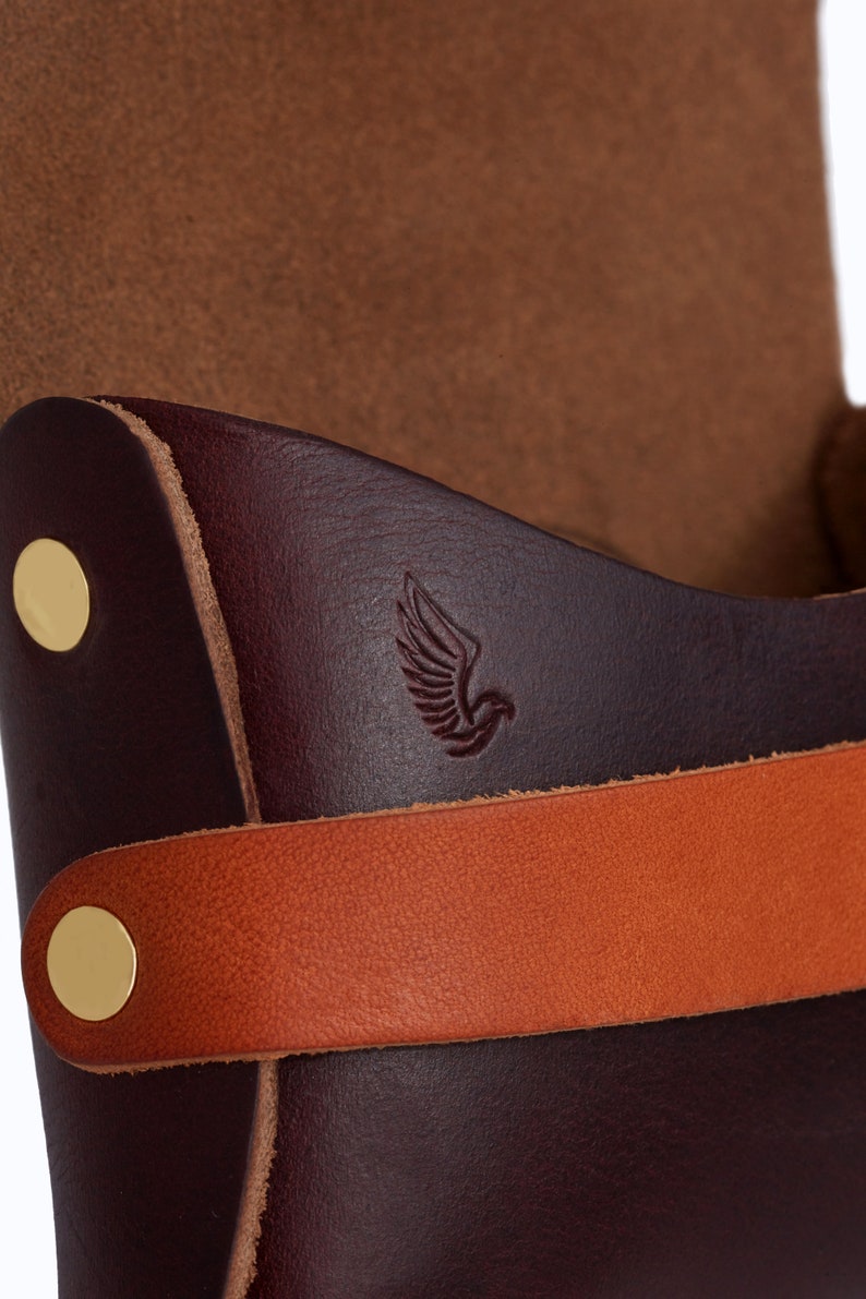 Cartera pequeña de cuero Horween / Estuche burdeos para cualquier cosa / estuche, billetera de bolsillo frontal, monedero / billetera de cuero sin costuras, Era imagen 5