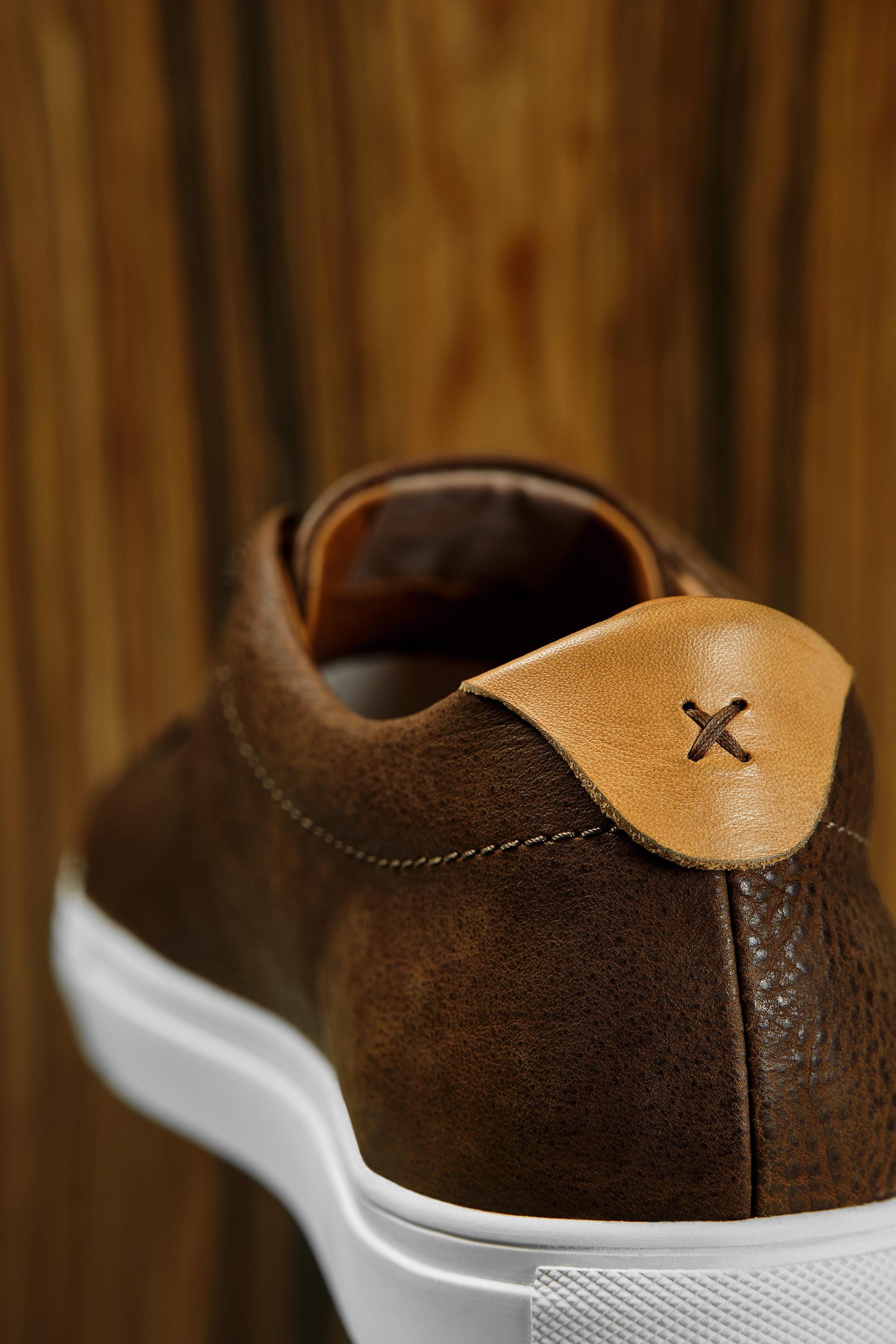 Men’s Monet Leather Sneakers in Brown with Two-Tone Sole main image 0