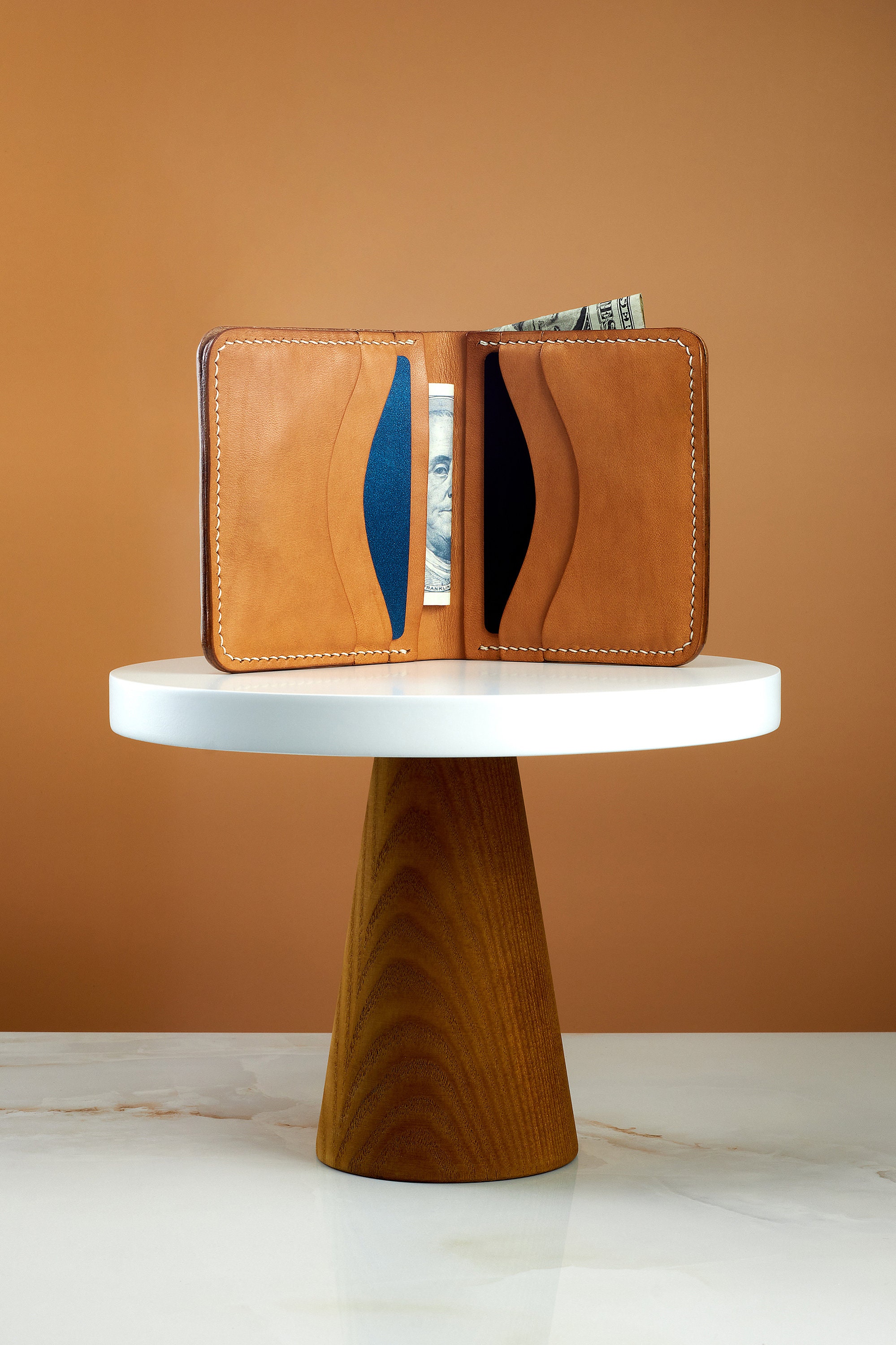 二つ折り財布ロカドミュージアムコードバンハンドメイド