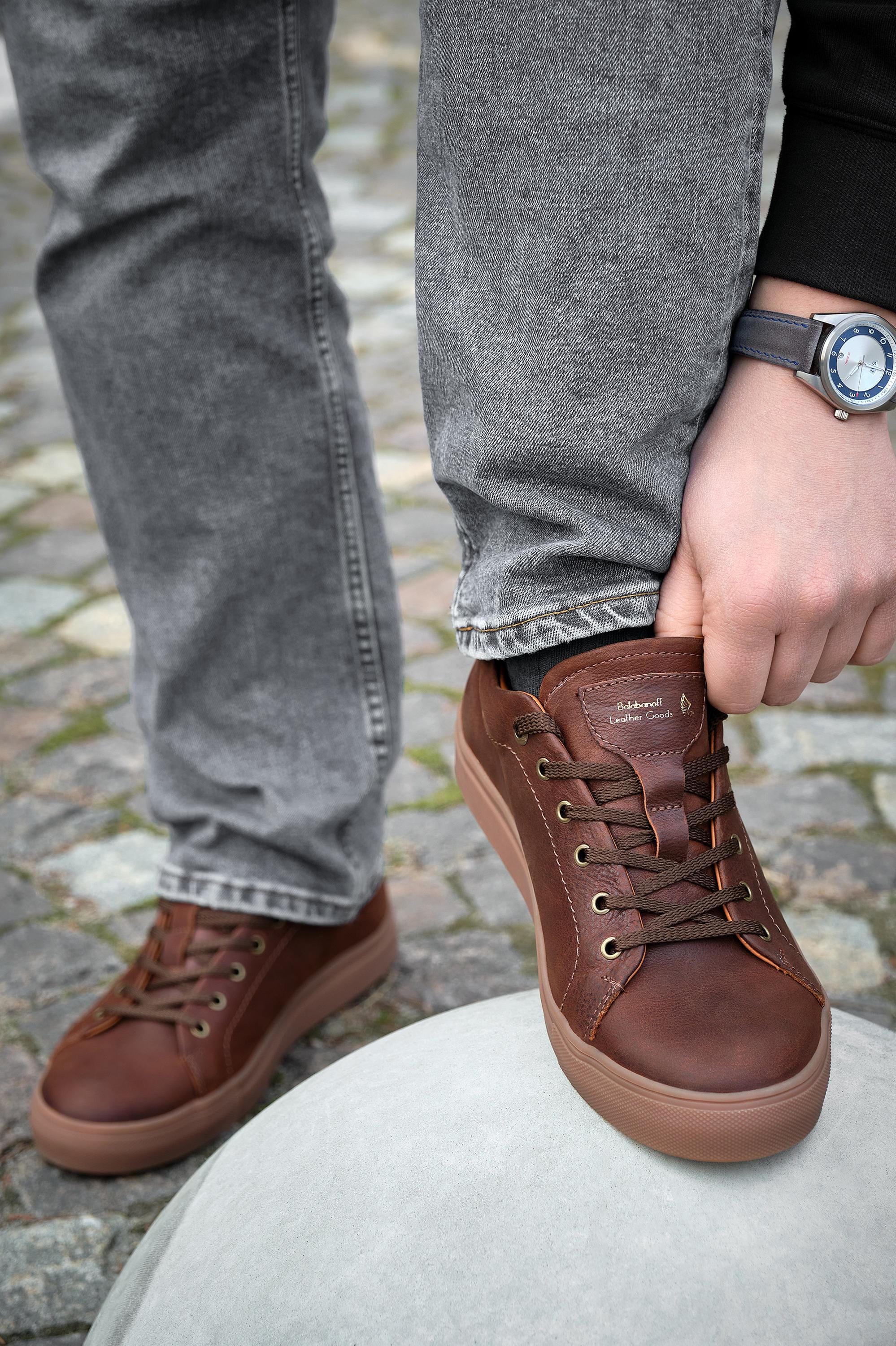 chinese dress ladies Mens Brown Leather Low Top Sneakers: ASSET 001 – Officine Creative
