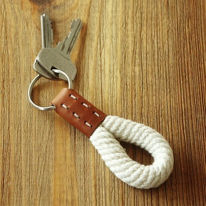 Horse Leather+rope Keychain / Fob