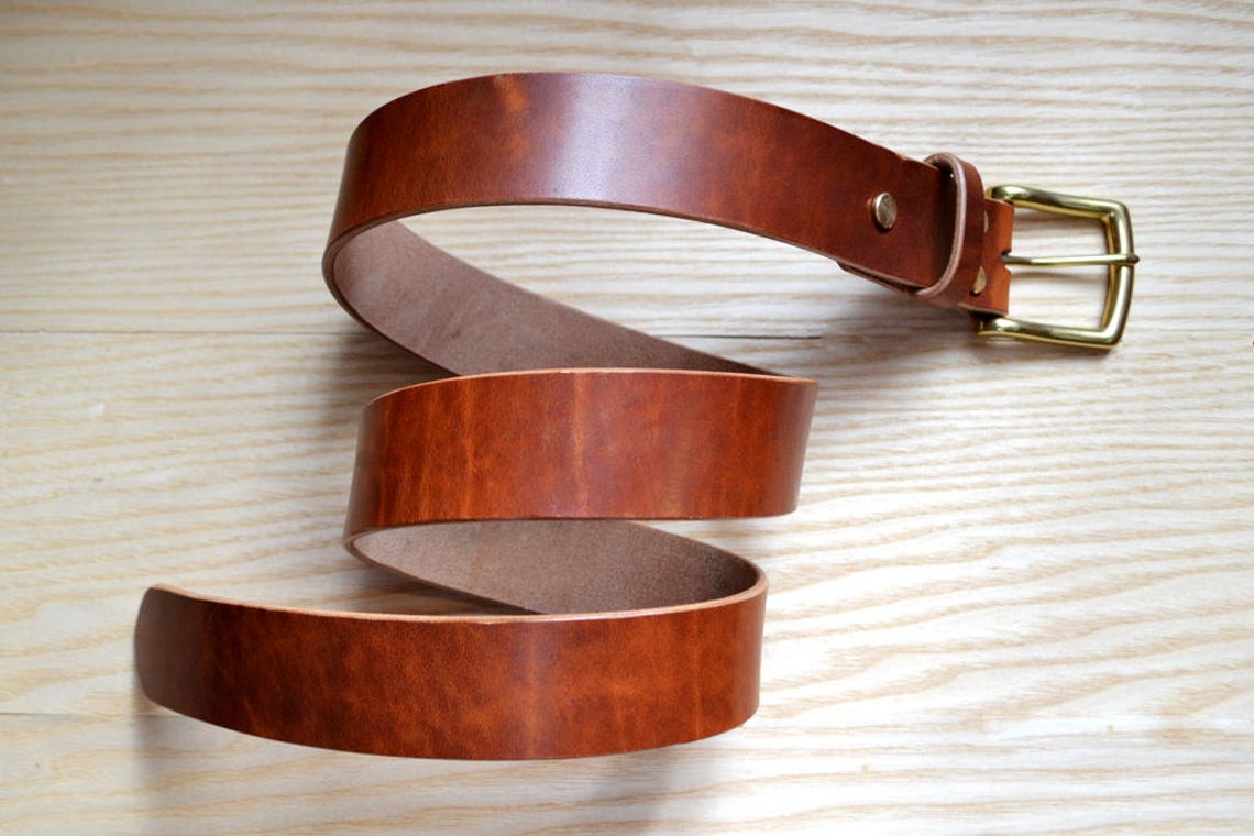 English Tan Horween Dublin Leather Belt 1.5 Width Etsy