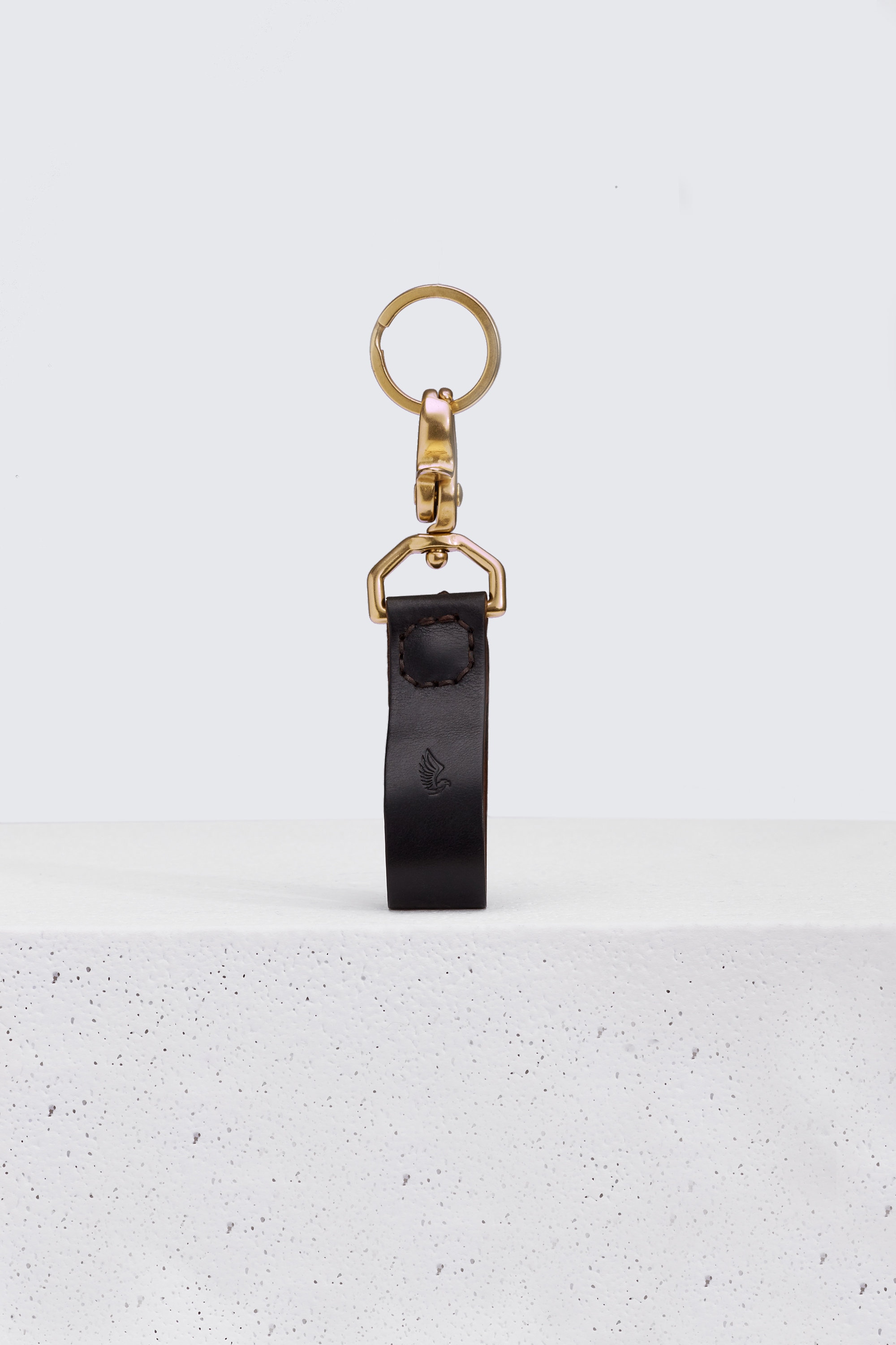 Black Keychain in Horween Chromexcel Leather Sewn With a Etsy