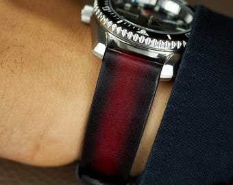 Bracelet Montre En Cuir Lisse Noir - Rembourrage Double - Tailles 18,20,22mm - Neuf Avec étiquettes