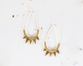 earring  in gilt brass with pikes