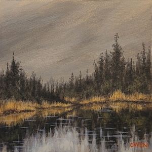 Dark Pond in New Hampshire - Original Landscape Painting