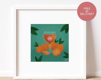 Aperol Spritz Italian Cocktail Giclee Fine Art Print