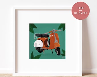 Vespa Scooter Giclee Fine Art Print