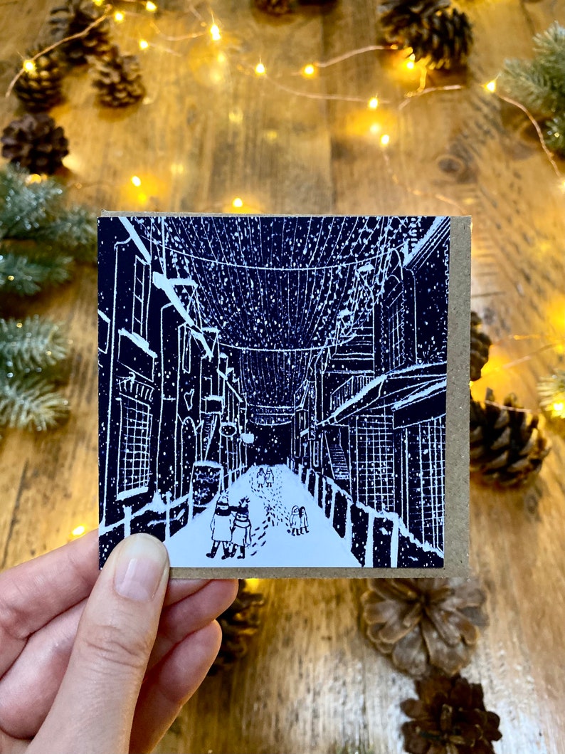 Glasgow Christmas Cards Illustrated Festive Pack of 5 Designs, Handmade in Glasgow, Scotland. image 6