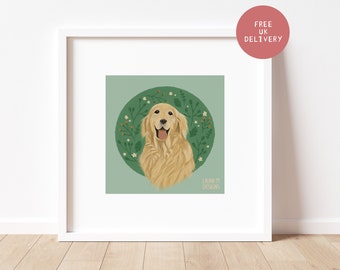 Personalised Pet Dog Portrait Illustration Digital Pencil Style