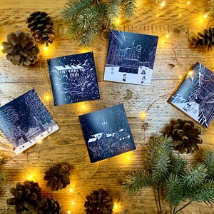 Glasgow Christmas Cards Illustrated Festive Pack of 5 Designs, Handmade in Glasgow, Scotland. image 3