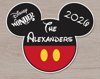 Disney Cruise Door Magnet, Personalized Family Mickey Stateroom Door Magnet