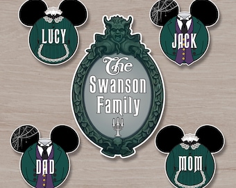 Disney Cruise Halloween Haunted Mansion Themed Magnet Set, Halloween on the High Seas door magnets