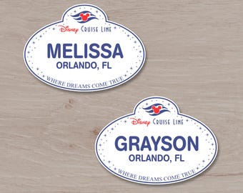 Disney Cruise Name Tag Individual Magnet