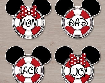 Disney Cruise Life Preserver Magnets Minnie and Mickey