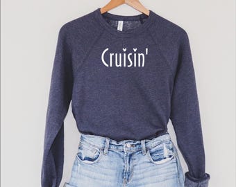 Cruisin' Sweatshirt, Disney Cruise Sweatshirt, Mickey Sweatshirt,  Disney Cruise Line, Bon Voyage, Cruisin' with Mickey, Cruising Sweatshirt