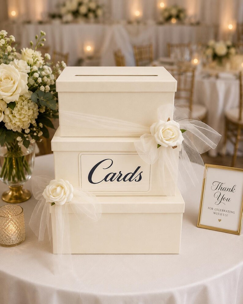 Wedding Card Box | Ivory Card Box | Money Box | Gift Card Holder | Card ...