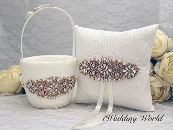 rose gold flower girl basket