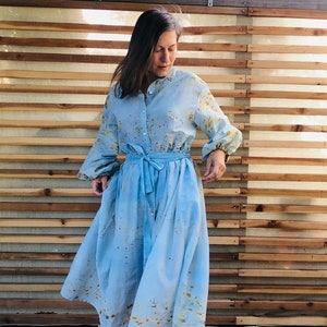 Eco Printed Linen Dress, Cosmo Eco Printed Linen Dress, Botanically Dyed  Dress - Etsy