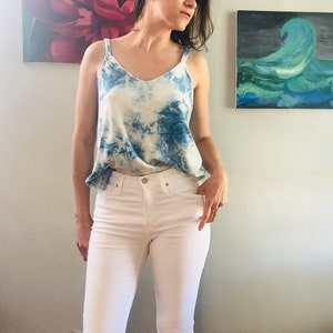 Indigo Dyed Bamboo Velour Top