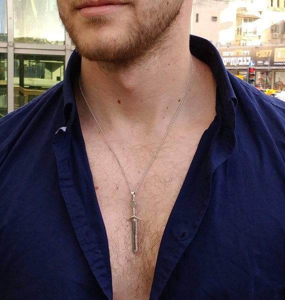 Sword Necklace Pendant Personalized Jewelry Mens - Knife Pendant Necklace Engraved